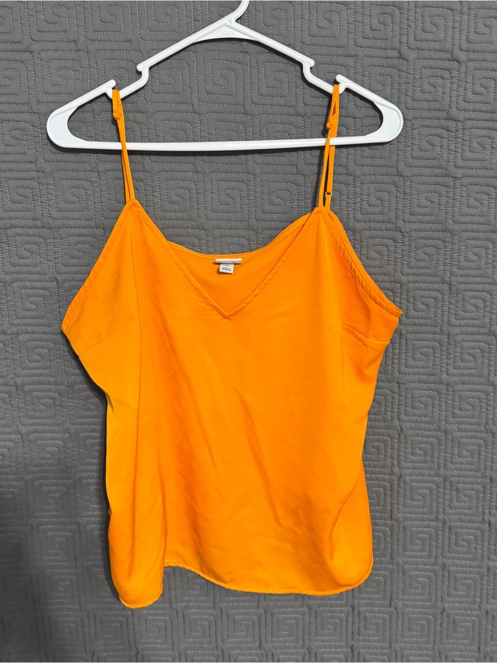 A New Day Target Womens XL Orange V Neck Satin Camisole Strappy Tank Top Blouse